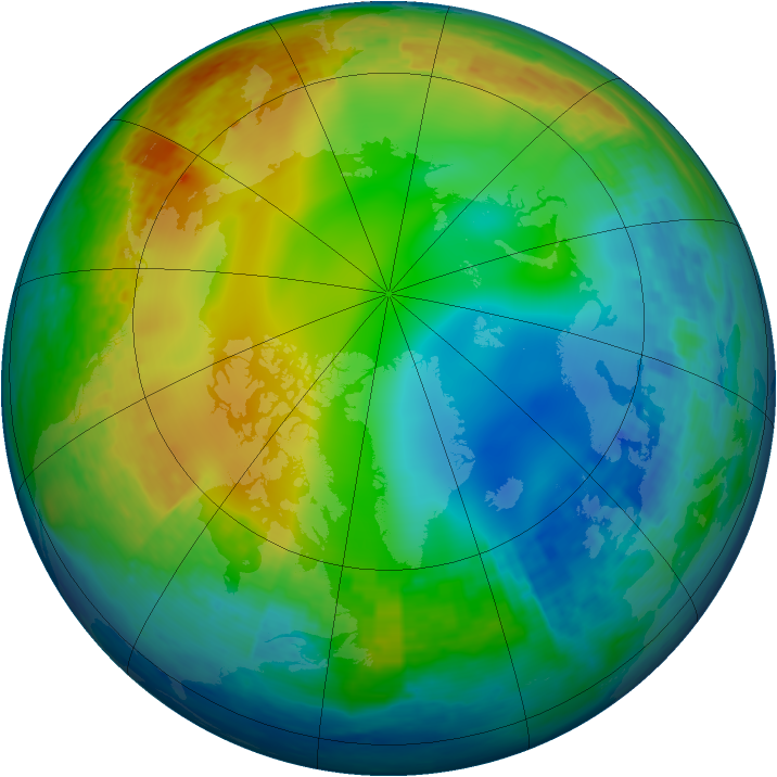 Arctic ozone map for 10 December 2001